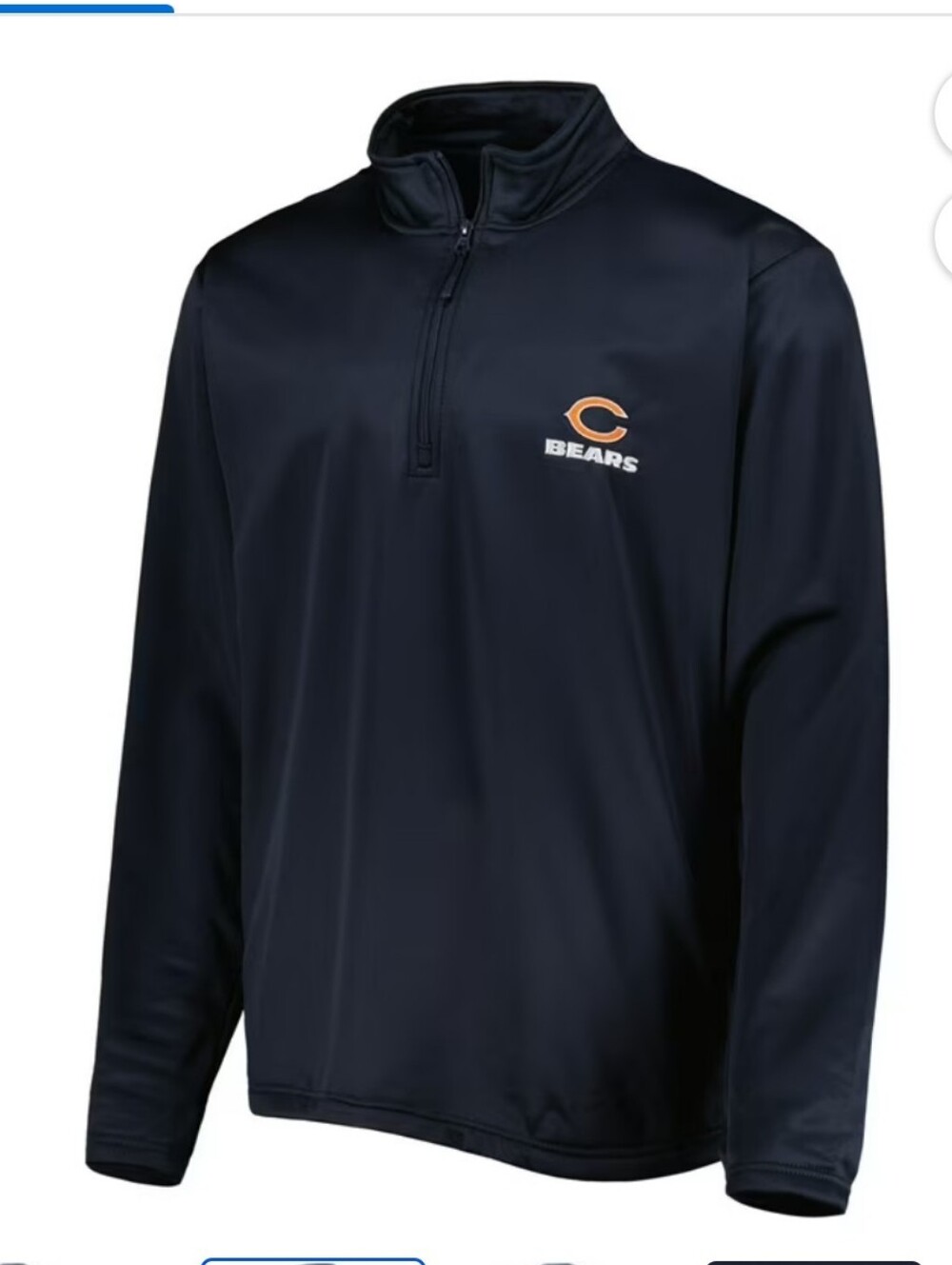 NEW! Dunbrooke Chicago Bears Mens Navy Blue All Star 1/4 Zip Pullover SIZE LARGE